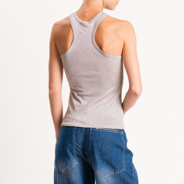 Vicolo-Top vogatore in lurex - taupe