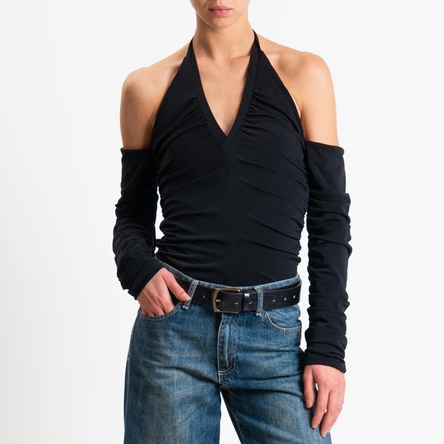 Vicolo-Body con arricciatura - nero