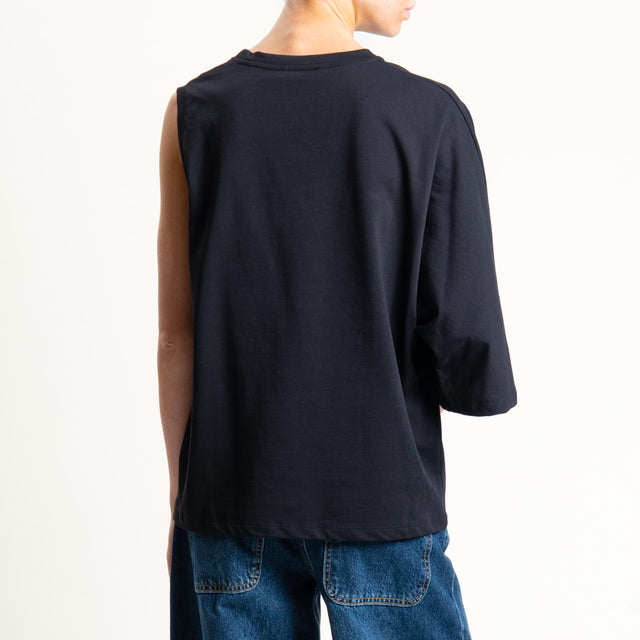 Vicolo- Maglia smanicata monospalla - nero