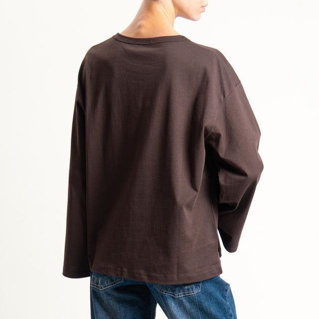 Vicolo-T-shirt scatola manica ampia - moro