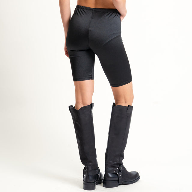 Vicolo-Leggings biker elastico in vita - nero