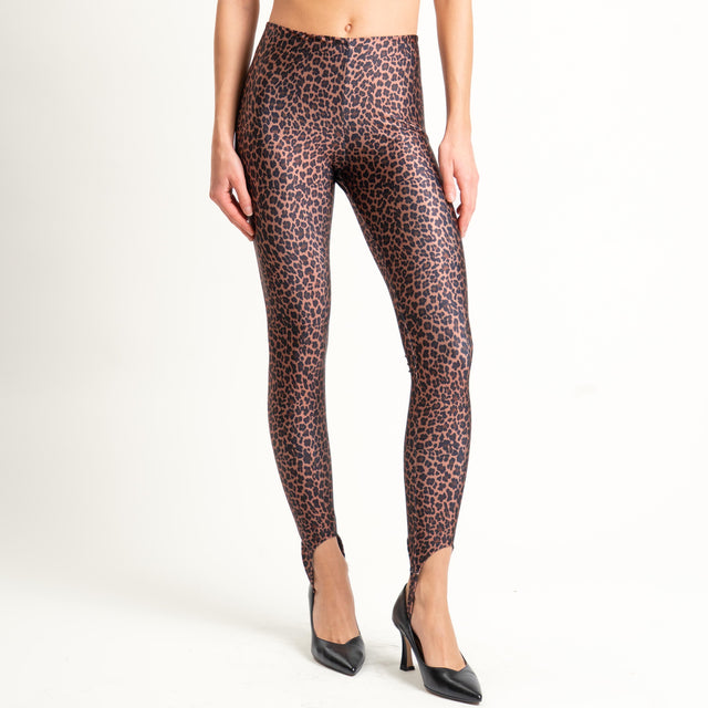 Vicolo-Leggings animalier - cuoio/nero