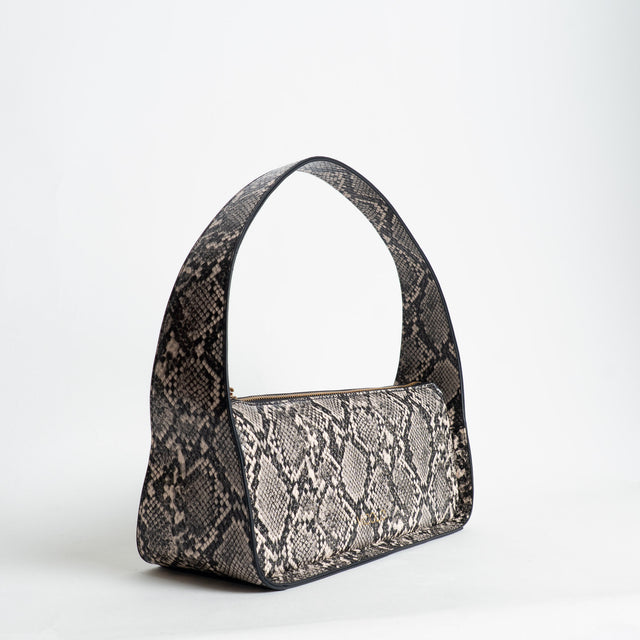 Vicolo-Borsa a spalla animalier - burro/nero