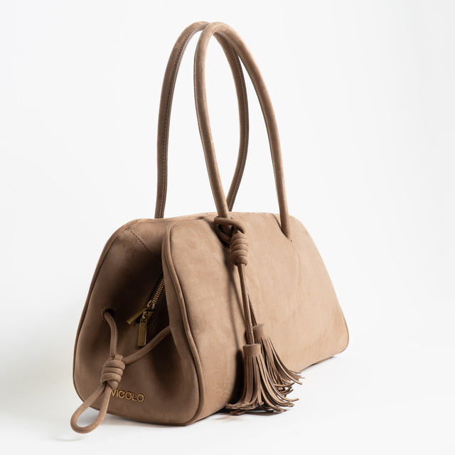 Vicolo-Borsa bauletto scamosciata - nocciola