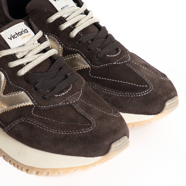 Victoria-Sneakers scamosciata con doppio laccio - marrone