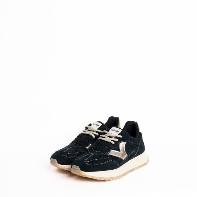 Victoria-Sneakers scamosciata con doppio laccio - nero