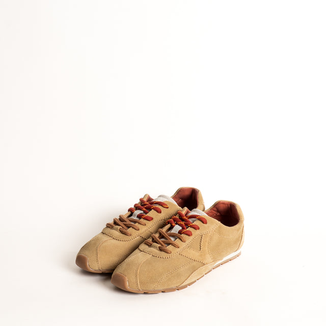 Victoria-Sneakers scamosciata con doppio laccio - camel