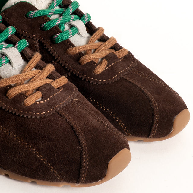 Victoria-Sneakers scamosciata con doppio laccio - moka
