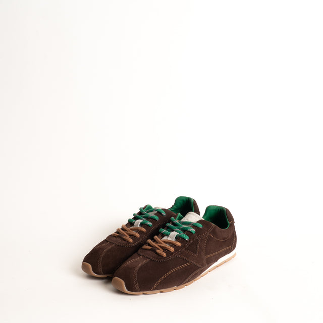 Victoria-Sneakers scamosciata con doppio laccio - moka