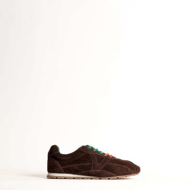 Victoria-Sneakers scamosciata con doppio laccio - moka