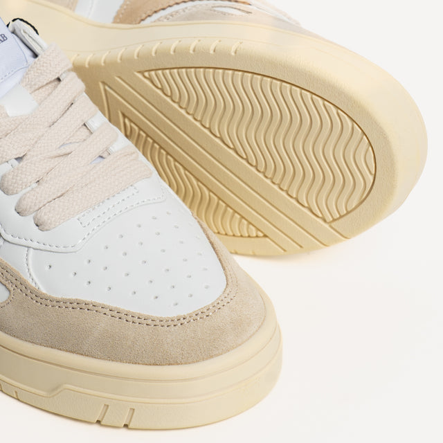 Victoria-Sneakers effetto pelle e camoscio - latte/beige
