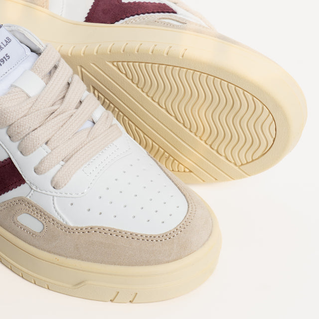 Victoria-Sneakers effetto pelle e camoscio - latte/bordeaux