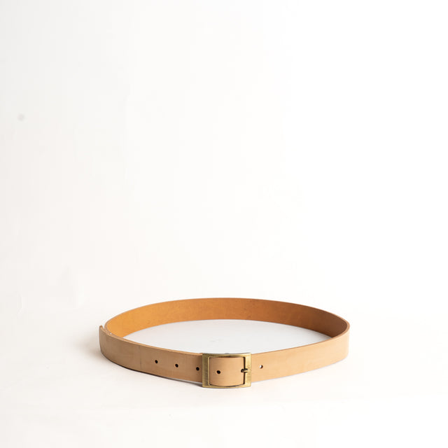 Zeroassoluto-Cintura vera pelle fibbia quadrata - sand