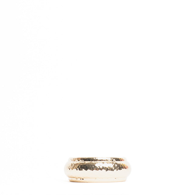 W by Whitemood-Bracciale tondo a fascia martellato - gold
