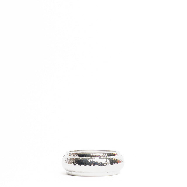 W by Whitemood-Bracciale tondo a fascia martellato - silver
