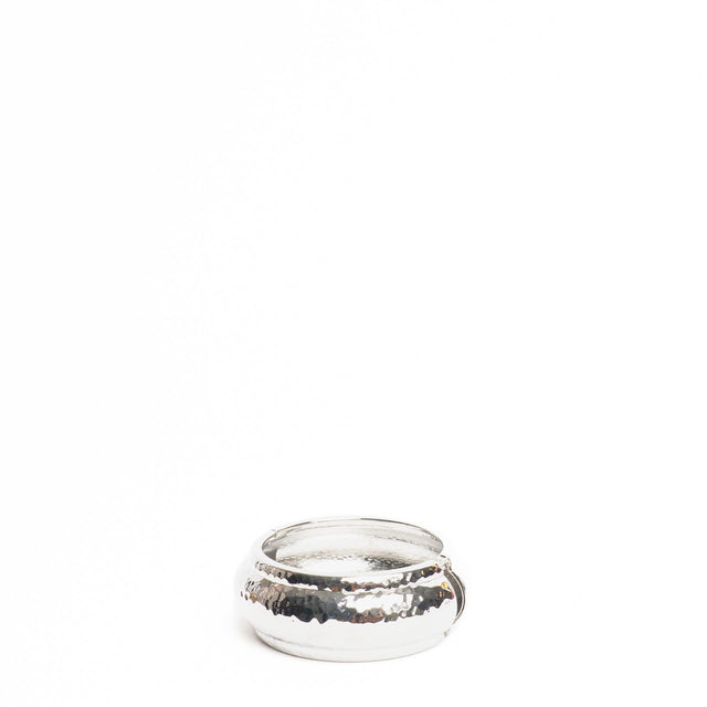 W by Whitemood-Bracciale tondo a fascia martellato - silver