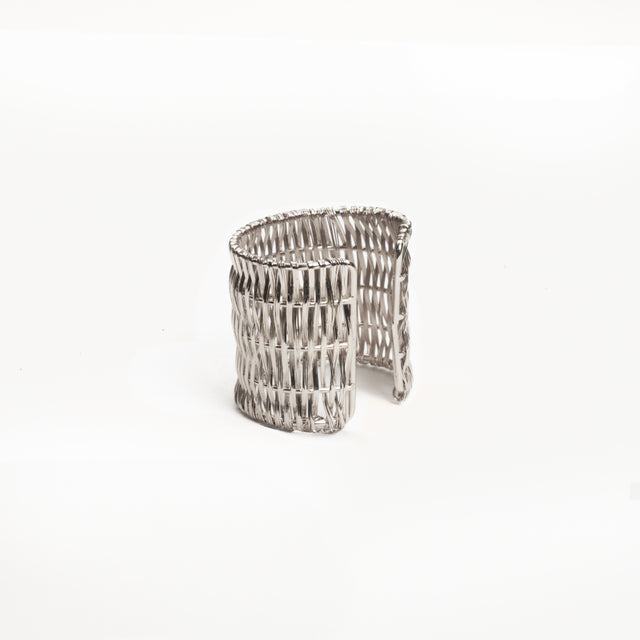 W by Whitemood-Bracciale polsiera intrecciata - silver