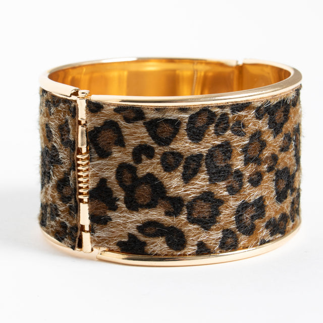 W by Whitemood - Pulsera rígida de piel de potro macu - dorado/marrón oscuro/negro