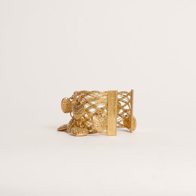 W by Whitemood-Bracciale rigido intrecciato cuori - gold