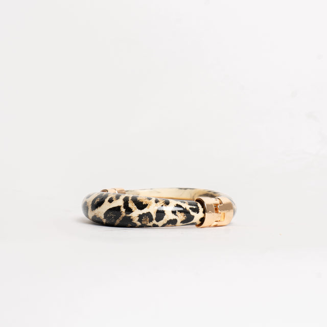 W by Whitemood-Bracciale tubo animalier - avorio/nero