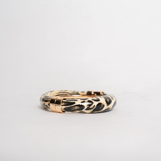 W by Whitemood-Bracciale tubo animalier - avorio/nero