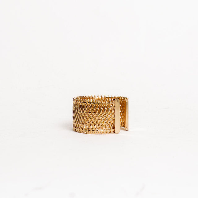 W by Whitemood-Bracciale polsiera effetto vimini - gold