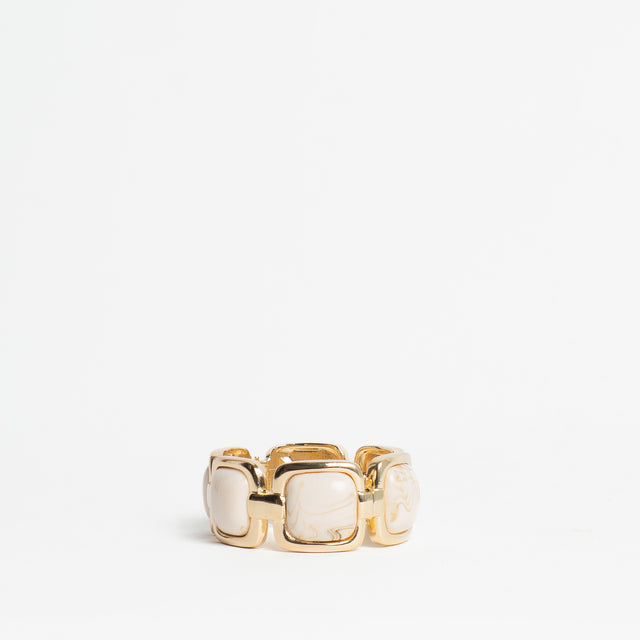 W by Whitemood-Bracciale rigido pietre - avorio