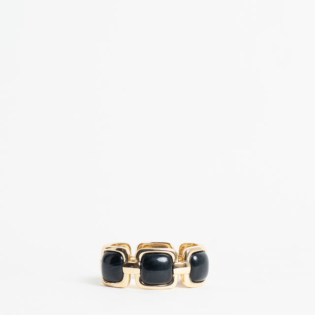 W by Whitemood-Bracciale rigido pietre - Nero