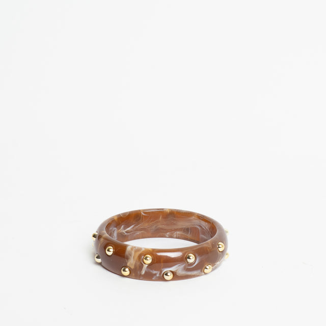 W by Whitemood-Bracciale rigido con borchie - ambra