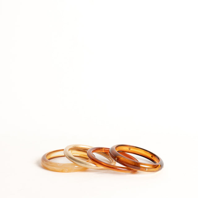 W by Whitemood-Set bracciali rigidi - ambra/gold