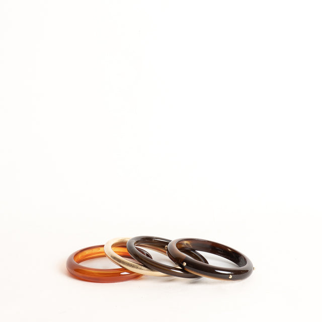 W by Whitemood-Set bracciali rigidi - brown/ambra/gold