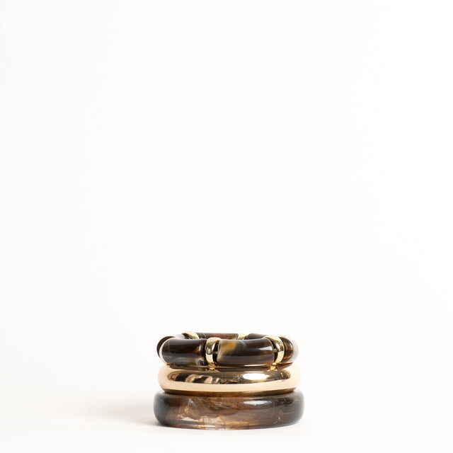 W by Whitemood-Set 3 bracciali - brown/gold