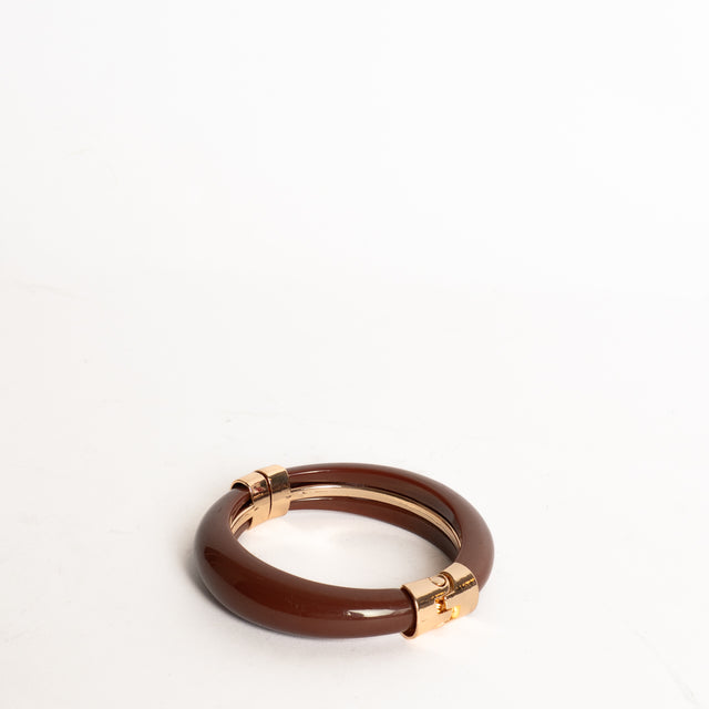 W by Whitemood-Bracciale rigido inserti dorati - brown