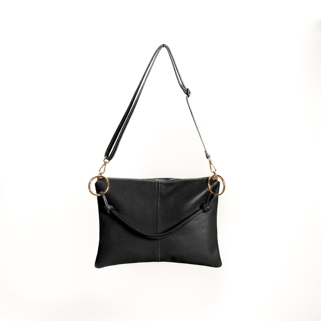 Bolso de hombro de cuero W by Whitemood - Negro