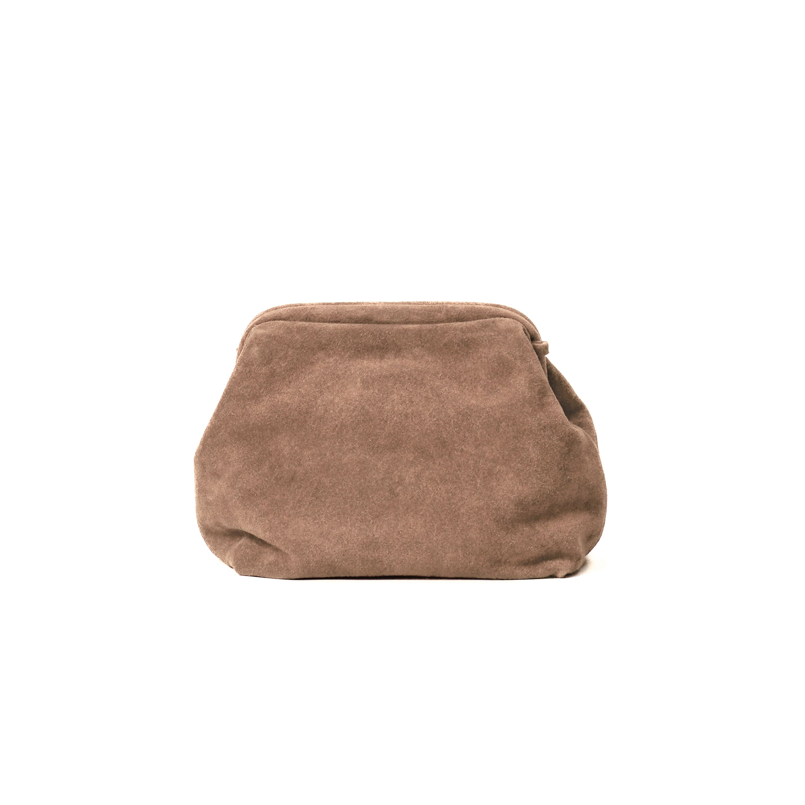 W by white mood Genuine suede leather clutch bag sand White Mood