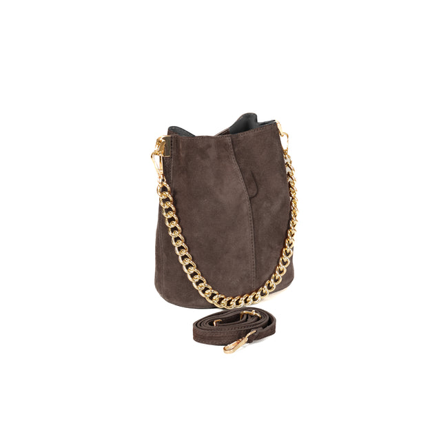Bolso de cubo de gamuza W by Whitemood - Barro