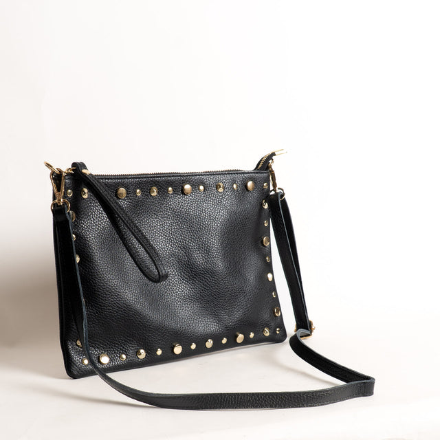 W by Whitemood- Pochette grande con borchie - Nero
