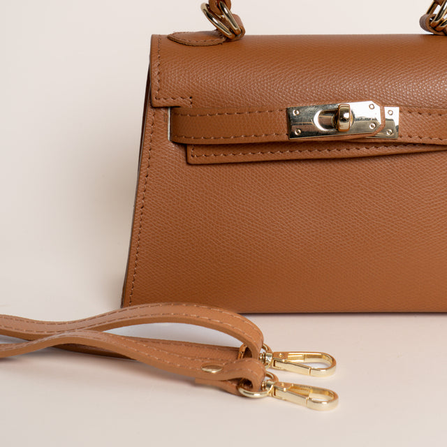 W by whitemood- Borsa mini bag a mano - cuoio
