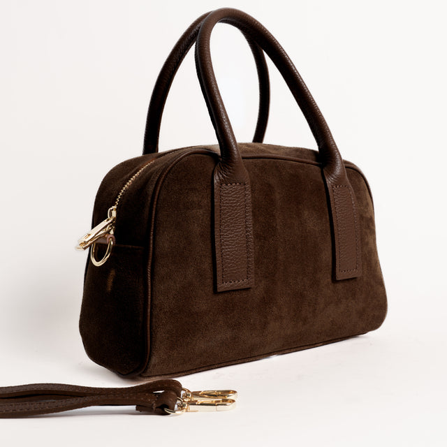 W by whitemood- Borsa bauletto scamosciata - moro