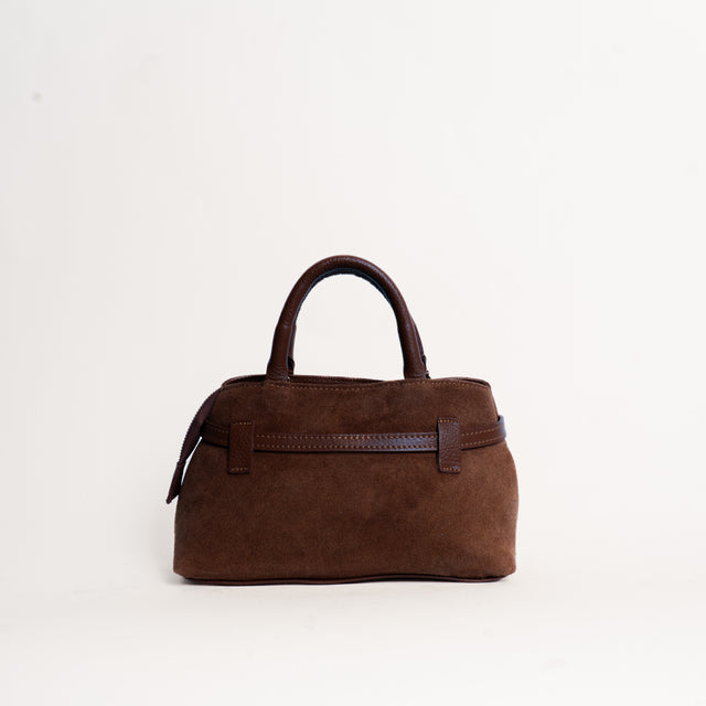 W by whitemood- Borsa a mano scamosciata - moro
