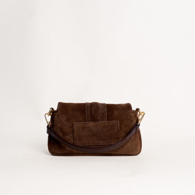 W by whitemood- Mini bag in pelle scamosciata - moro