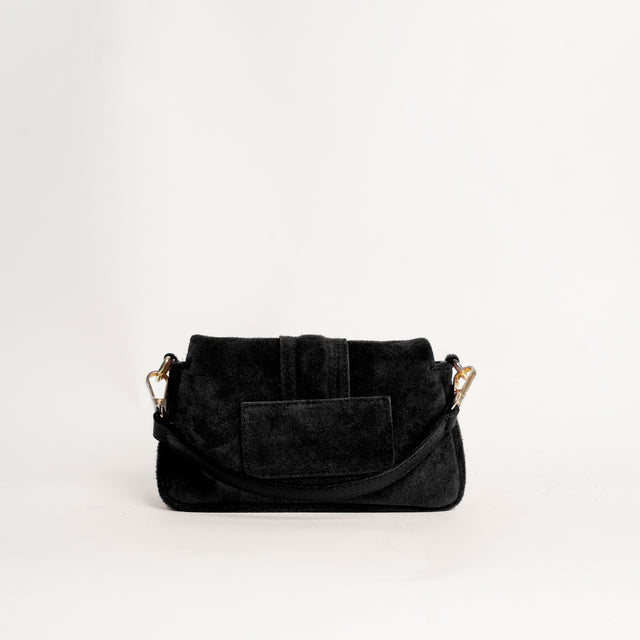 W by whitemood- Mini bag in pelle scamosciata - Nero