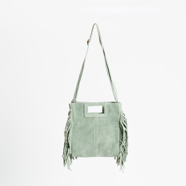 W by Whitemood-Borsa a mano con frange laterali - verde acqua