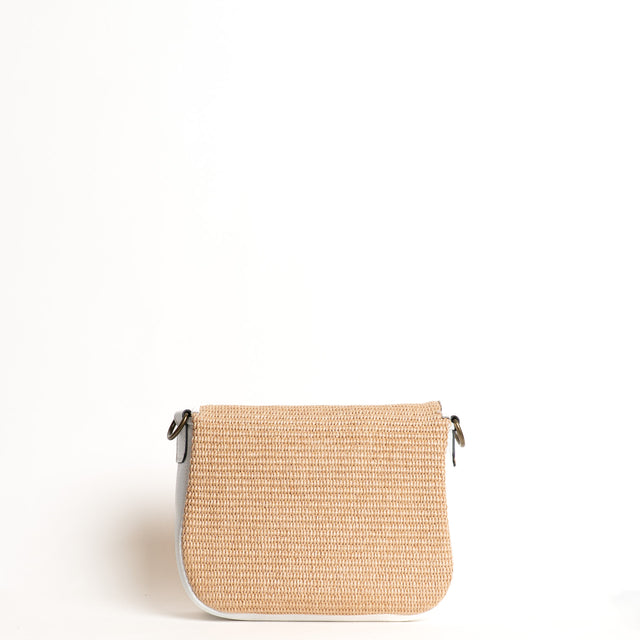 W by Whitemood-Tolfina in rafia e pelle - Bianco