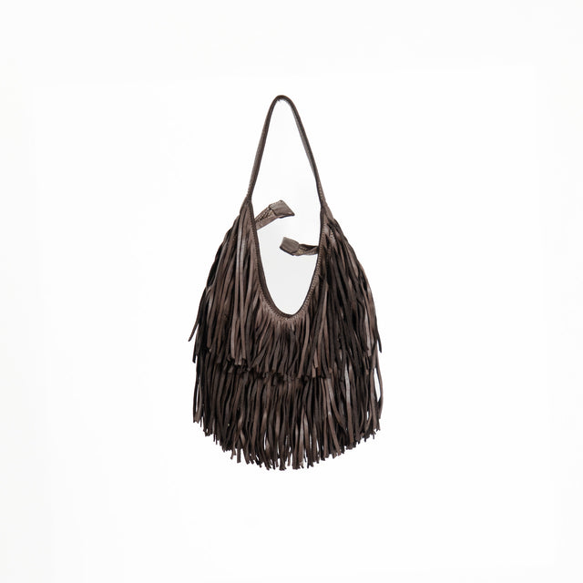 W by Whitemood-Borsa a spalla con frange - caffe'