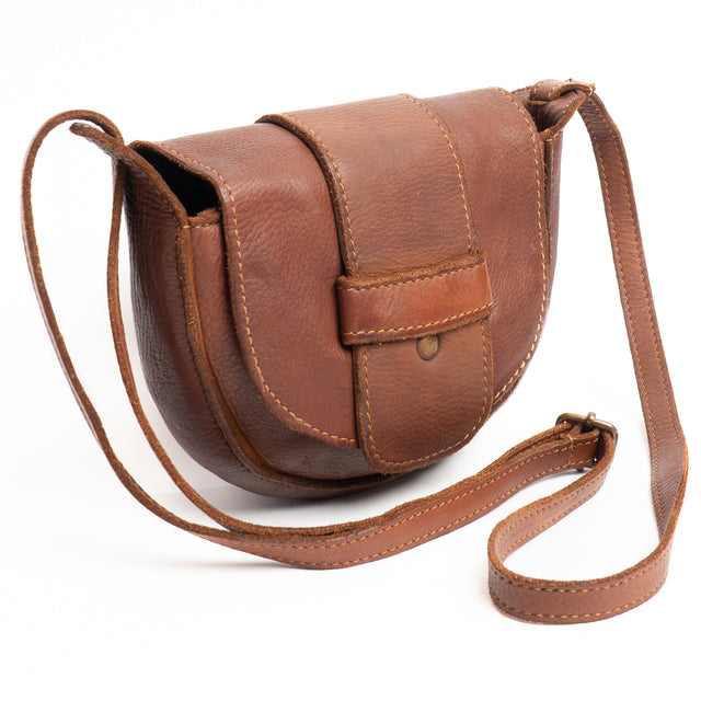 W by Whitemood-Mini tolfina in pelle - cuoio