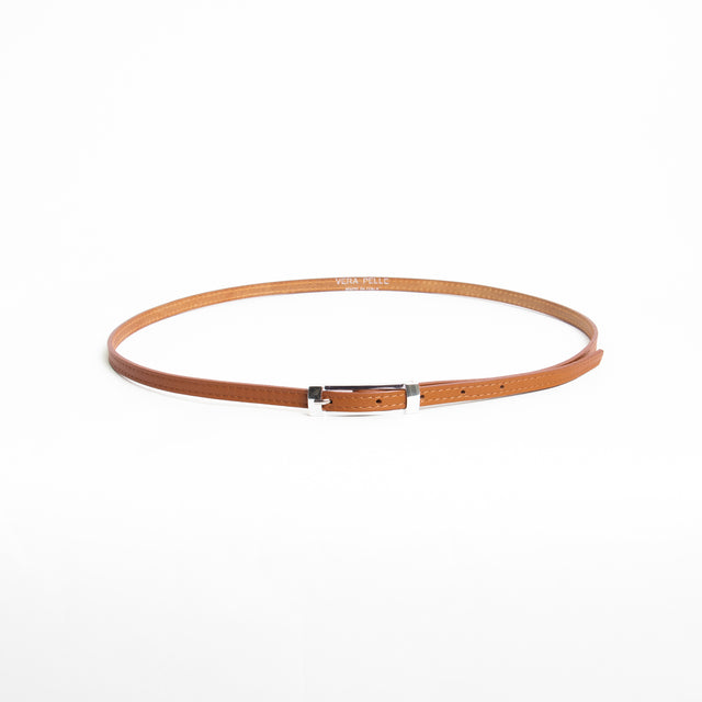 W by Whitemood-Cintura fina genuine leather - cuoio