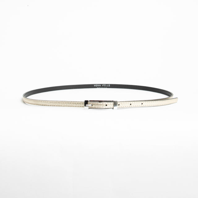 W by Whitemood-Cintura fina genuine leather - laminata gold