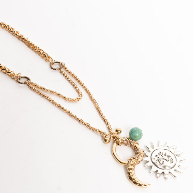 W by Whitemood-Collana multifilo corda e catena - gold