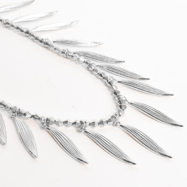 W by Whitemood-Collana ciondoli foglie - silver